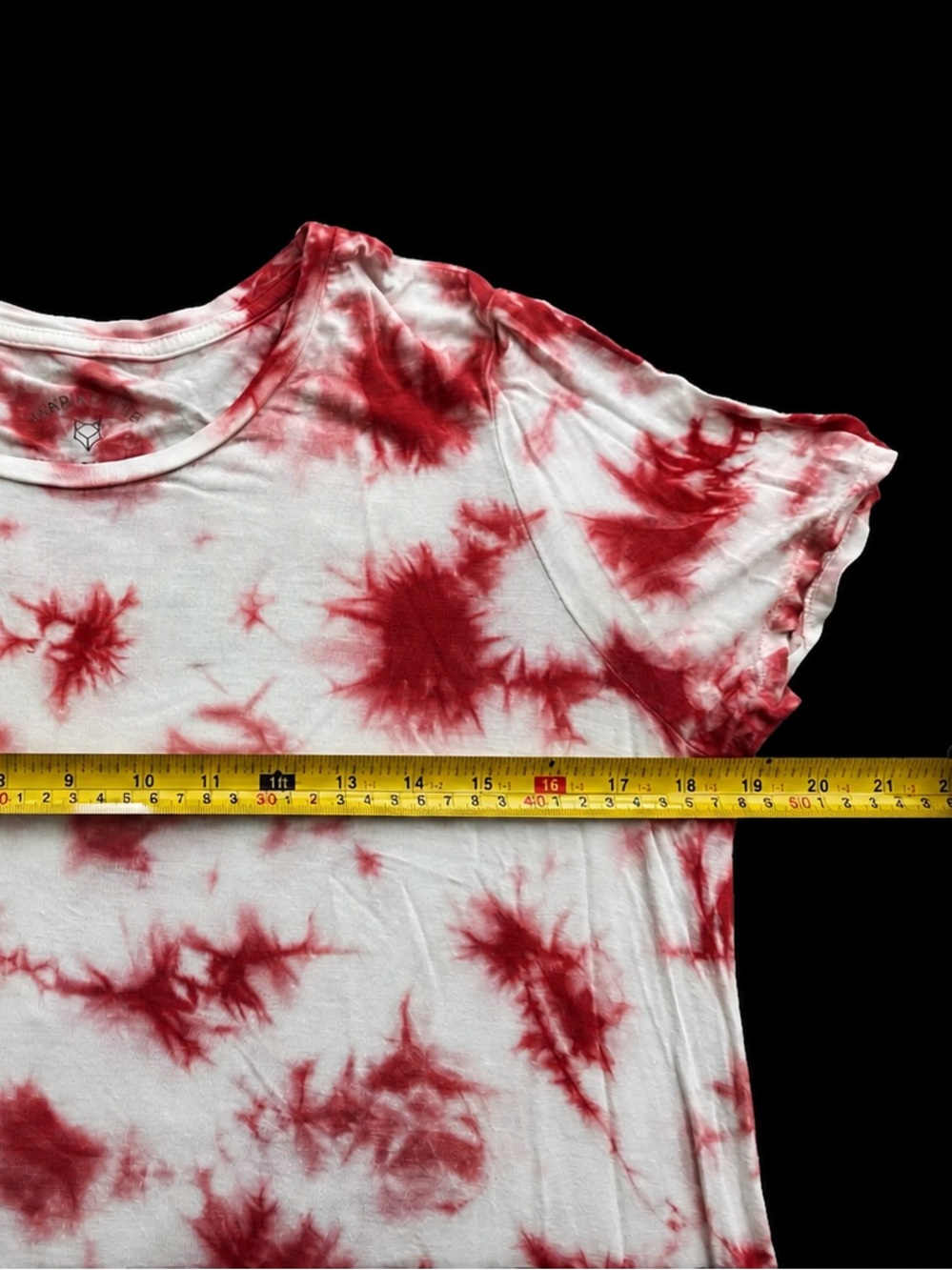 Prince & Fox Red and White Tie-Dye Marine Tee, Size Medium‎ - Picture 7 of 8